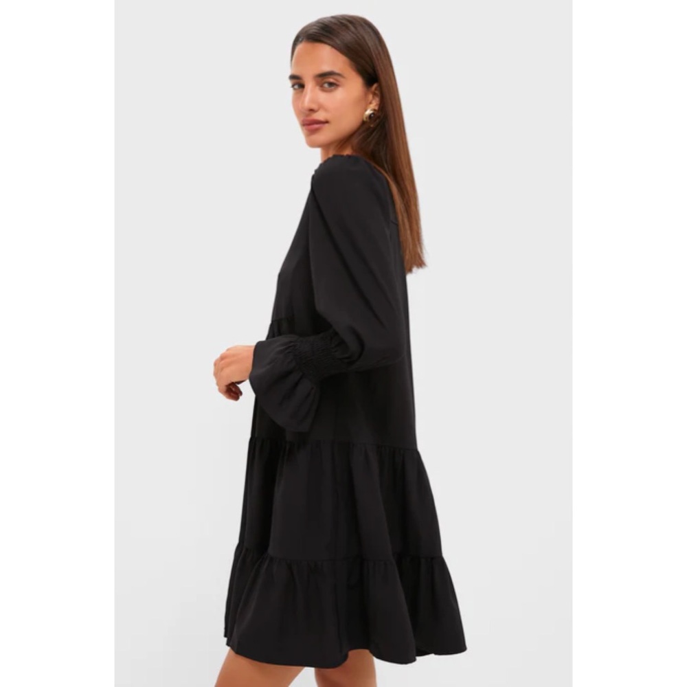 Tuckernuck Black Crepe Kenzo Long Sleeve Dress - Picture 2 of 10